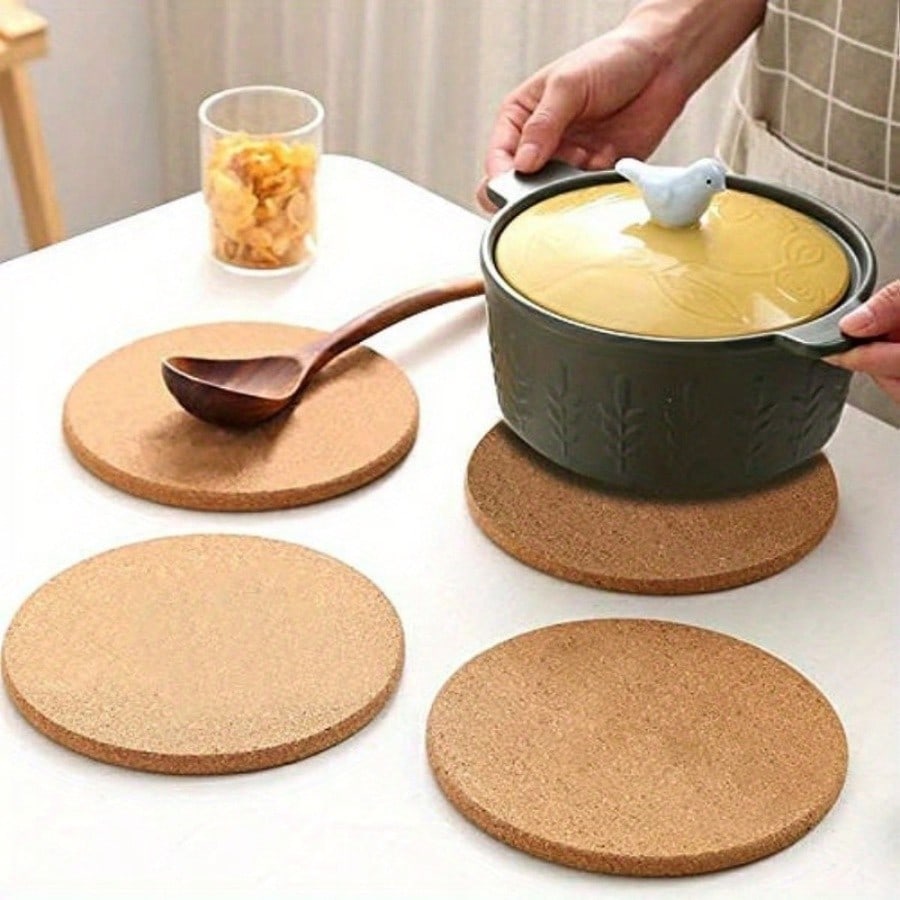 Home Cooking Utensils - 1pc Thick Round Soft Cork Trivet