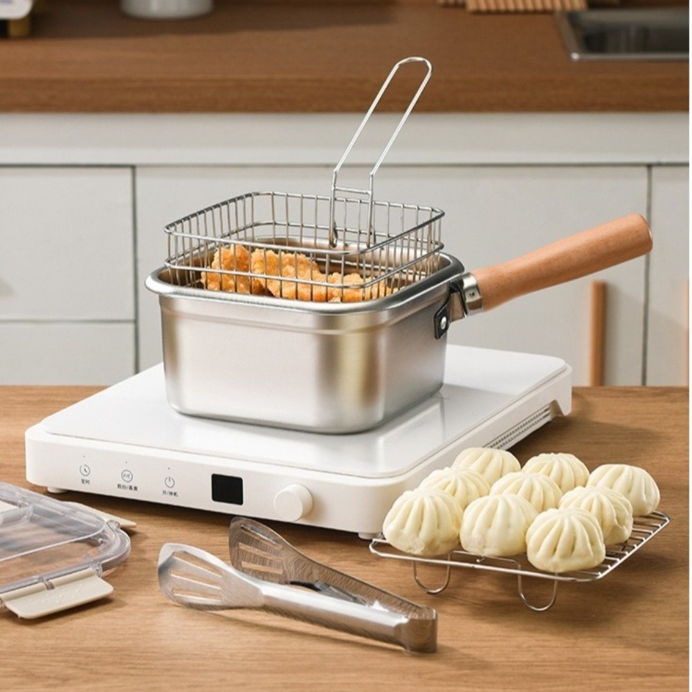 Paella Pan Steel - Portable Stainless Steel Frying Pan Square