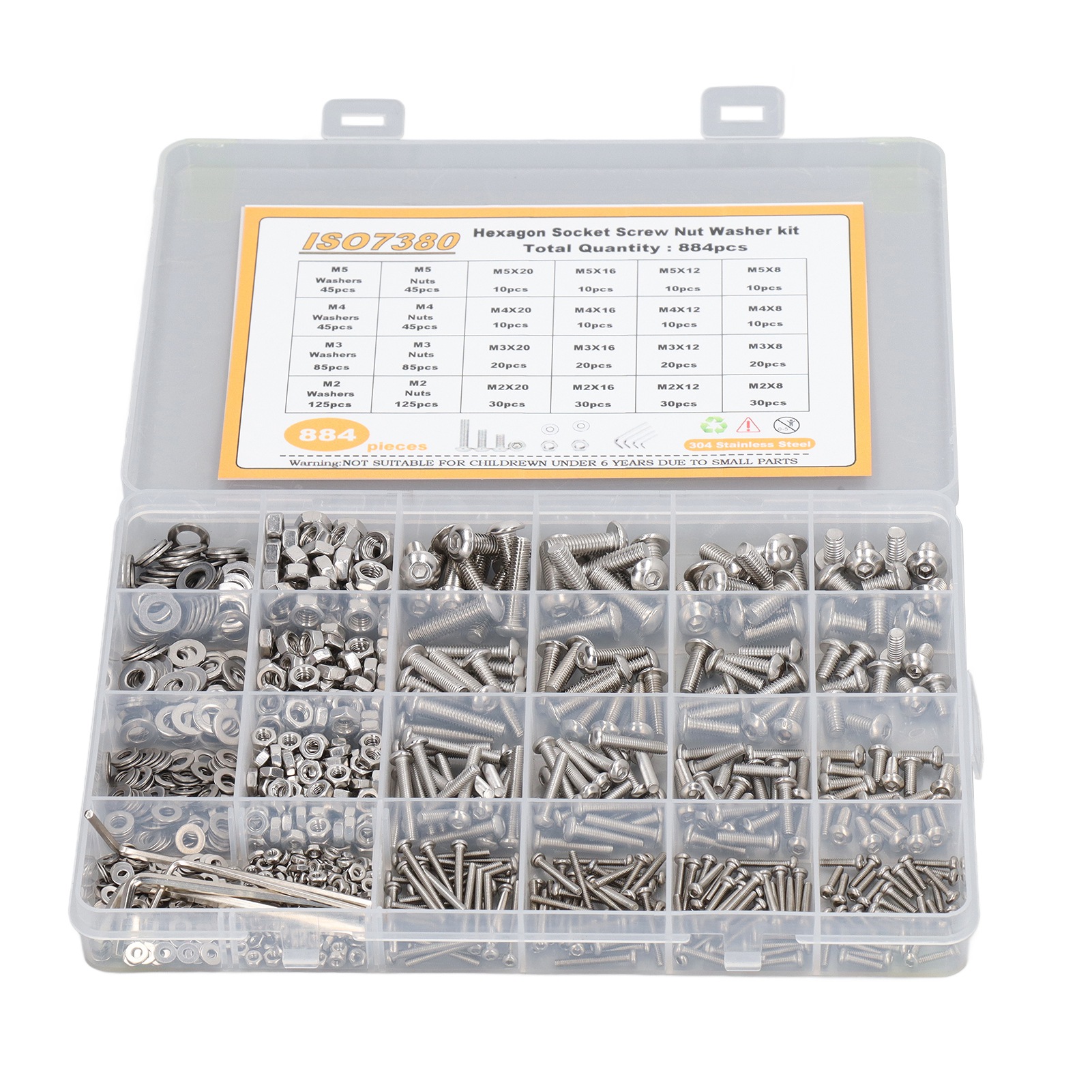 Paella Pan Steel - 884 Pcs Stainless Steel Screw Nut