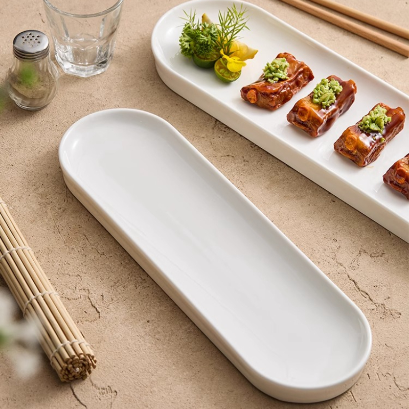 Home Cooking Dishes - Irregular Shape Ceramic Steak Plate Solid