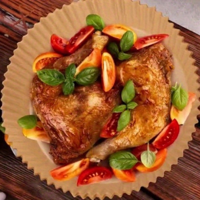 Home Cooking Oil - 50Pcs Round Air Fryer Disposable Paper
