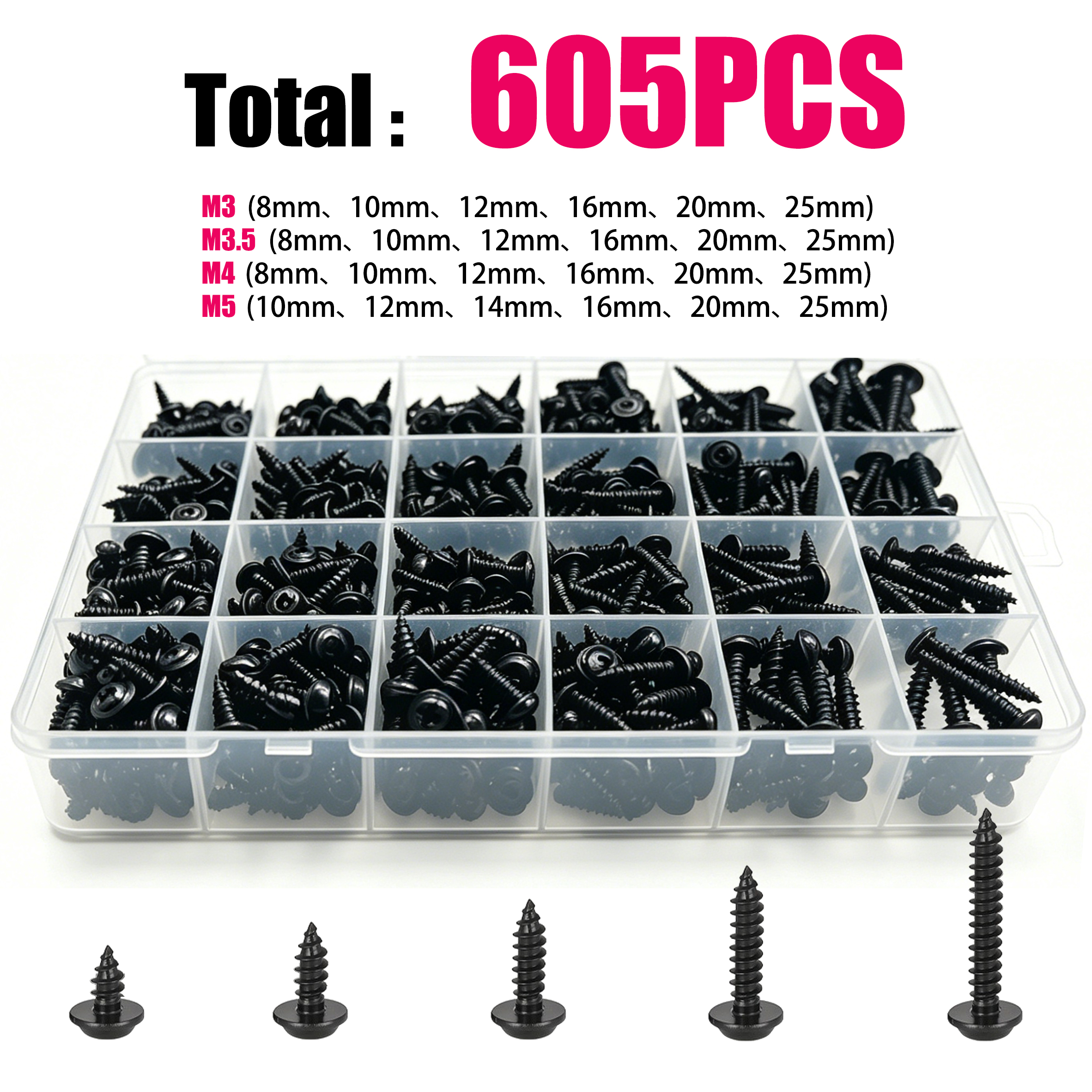 605pcs Self-Tapping Screw Set  - đánh giá và giá Paella Pan Steel