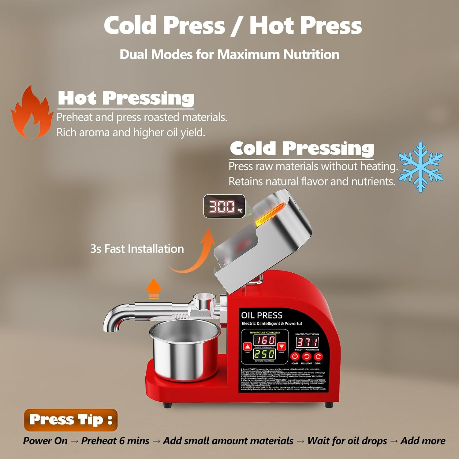 Professional 2-in-1 Oil Press  - đánh giá và giá Home Cooking Oil Making Machine
